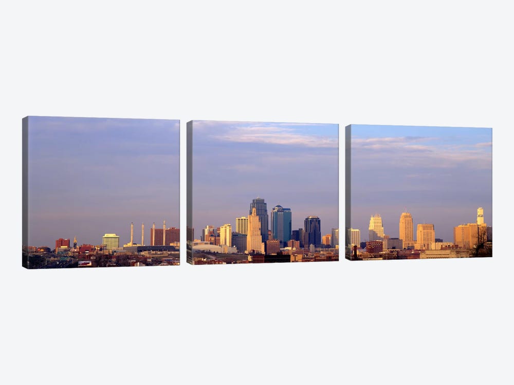 Skyscrapers in a city, Kansas City, Missouri, USA by Panoramic Images 3-piece Canvas Wall Art