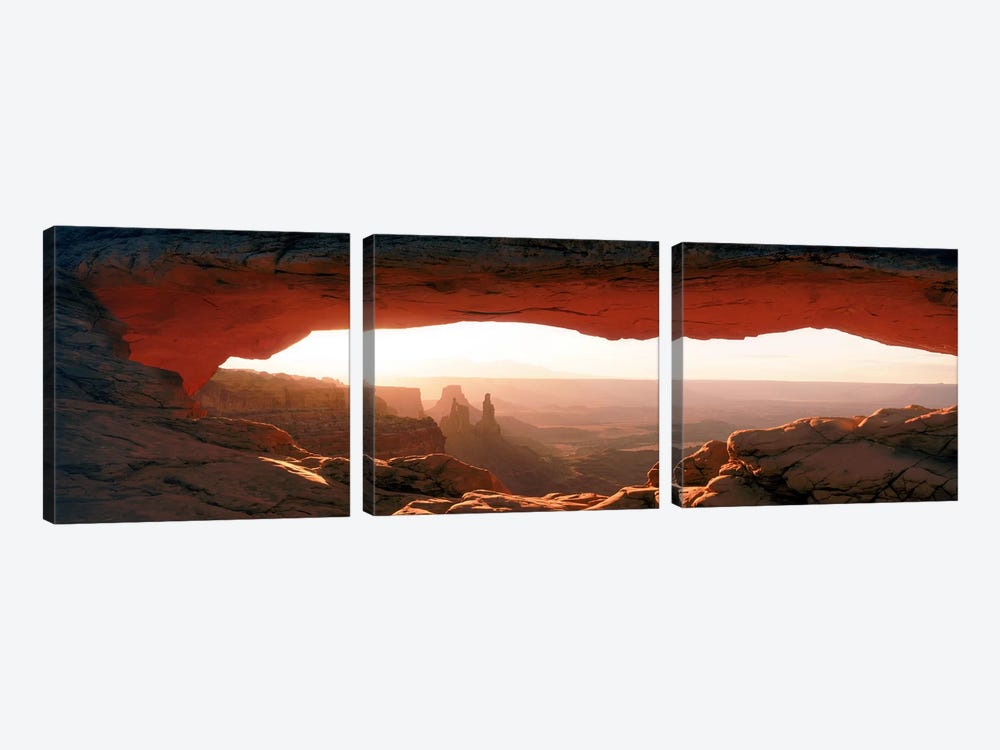Sunrise Through Mesa Arch, Canyonlands National Park, Utah, USA by Panoramic Images 3-piece Canvas Artwork