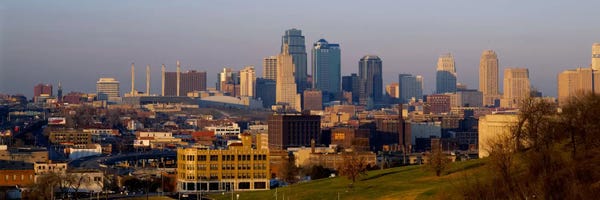 Missouri: High angle view of a cityscape, Kansas City, Missouri, USA by Panoramic Images