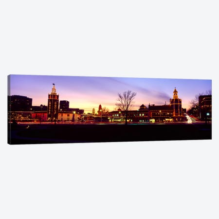 Buildings in a city, Country Club Plaza, Kansas City, Jackson County, Missouri, USA Canvas Print #PIM986} by Panoramic Images Canvas Artwork