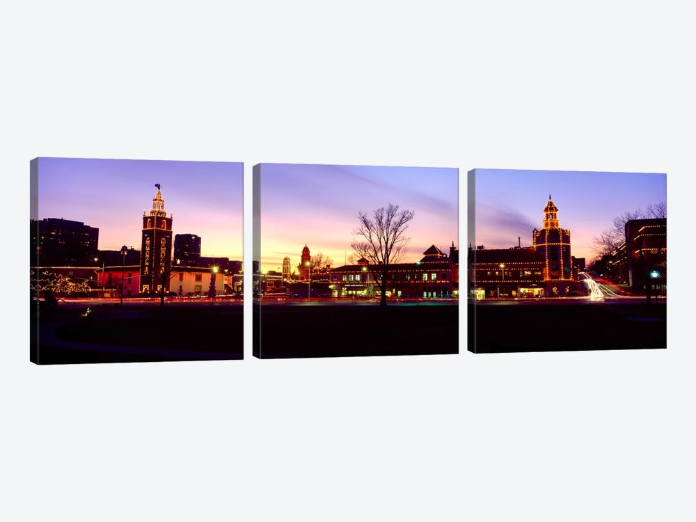 Buildings in a city, Country Club Plaza, Kansas City, Jackson County, Missouri, USA by Panoramic Images 3-piece Canvas Art