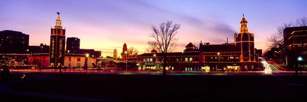 Missouri: Buildings in a city, Country Club Plaza, Kansas City, Jackson County, Missouri, USA by Panoramic Images