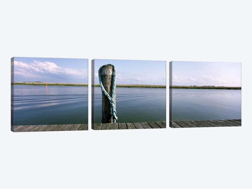 Rope at small harborMecklenburg-Vorpommern, Germany by Panoramic Images 3-piece Canvas Art