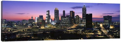 Skyscrapers in a city, Atlanta, Georgia, USA #5 Canvas Art Print - Panoramic Cityscapes