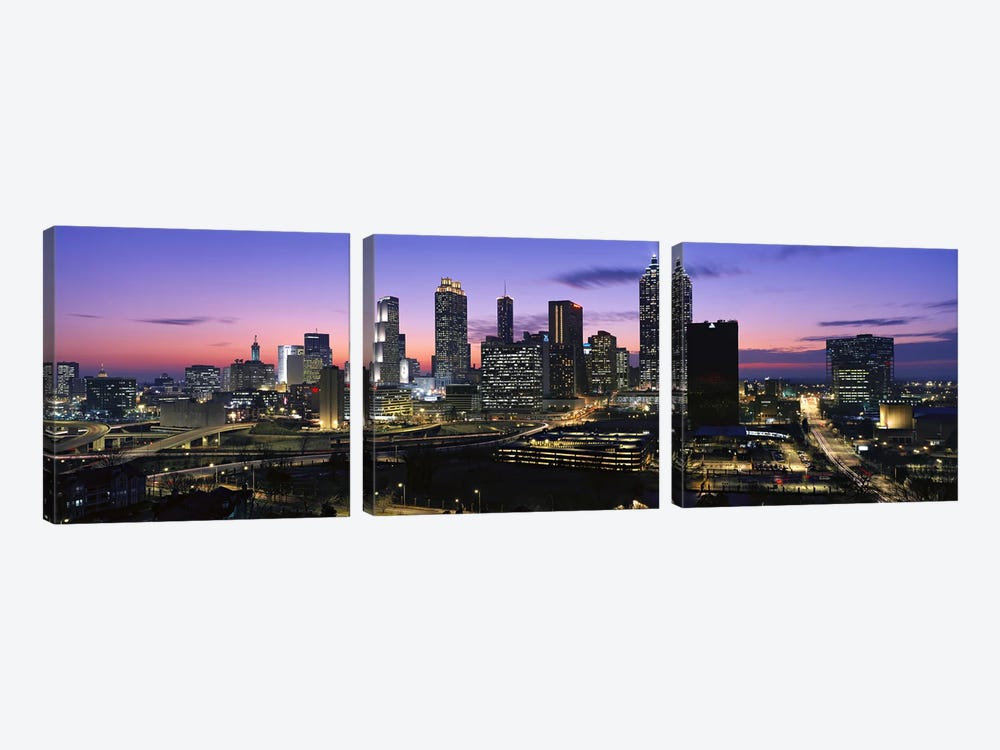 Skyscrapers in a city, Atlanta, Georgia, USA #5 by Panoramic Images 3-piece Canvas Print