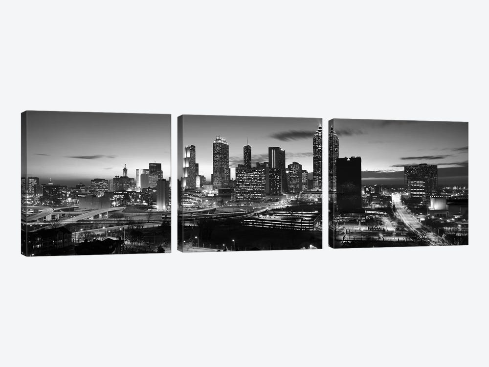 Skyscrapers in a city, Atlanta, Georgia, USA by Panoramic Images 3-piece Canvas Wall Art