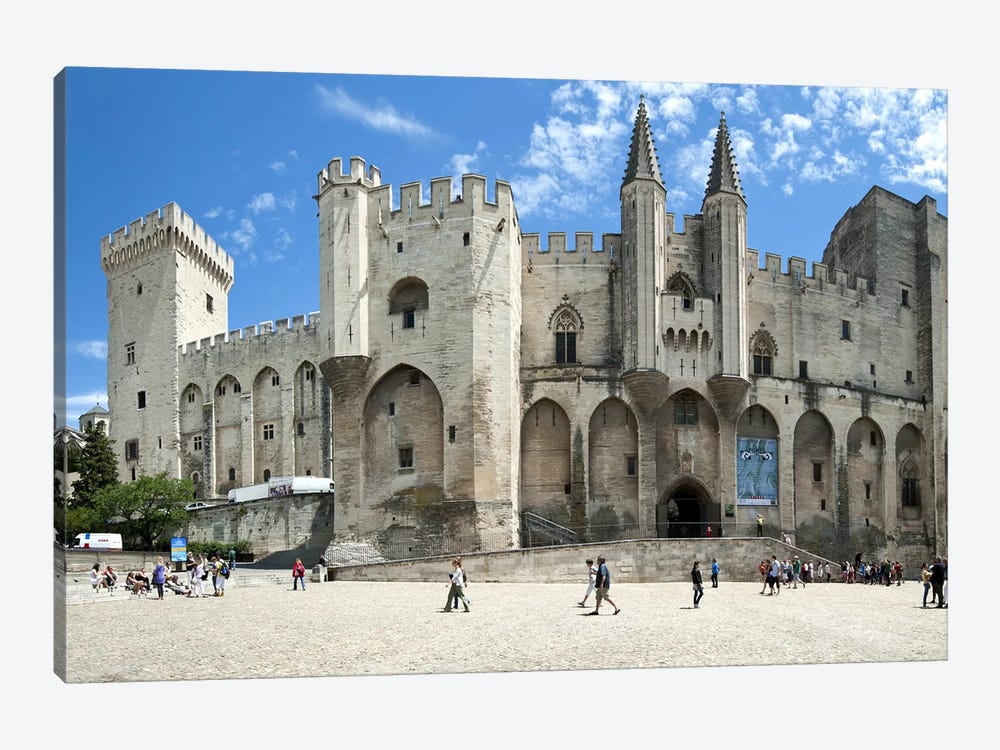 People in front of a palace, Palais des Papes, Avignon, Vaucluse, Provence-Alpes-Cote d'Azur, France by Panoramic Images 1-piece Art Print