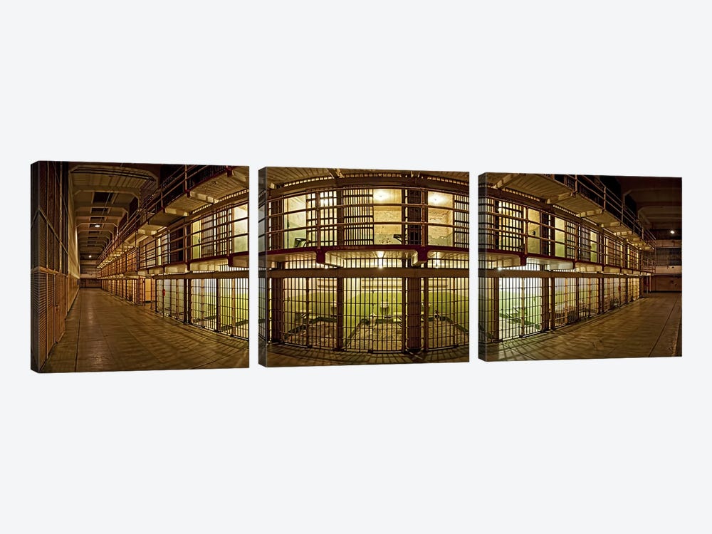 Prison cells, Alcatraz Island, San Francisco, California, USA by Panoramic Images 3-piece Art Print