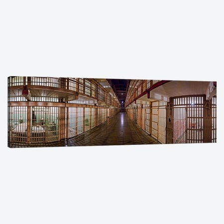 Corridor of a prison, Alcatraz Island, San Francisco, California, USA Canvas Print #PIM9888} by Panoramic Images Canvas Wall Art