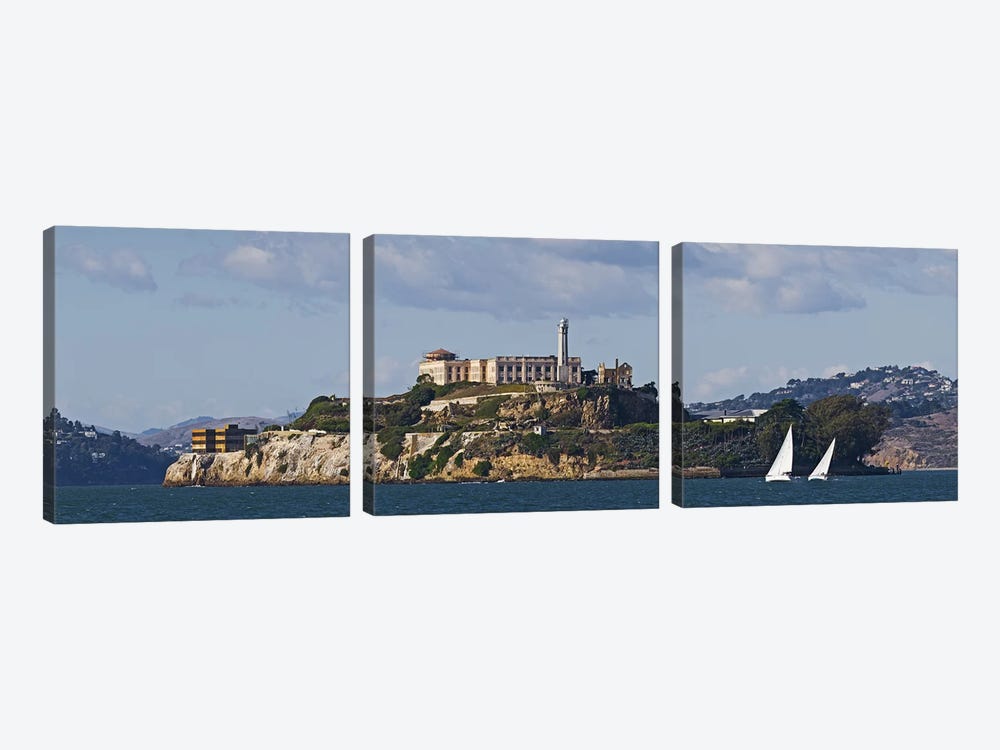 Prison on an island, Alcatraz Island, San Francisco Bay, San Francisco, California, USA by Panoramic Images 3-piece Canvas Print