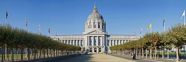 U.S. Cities: Facade of the Historic City Hall near the Civic Center, San Francisco, California, USA by Panoramic Images