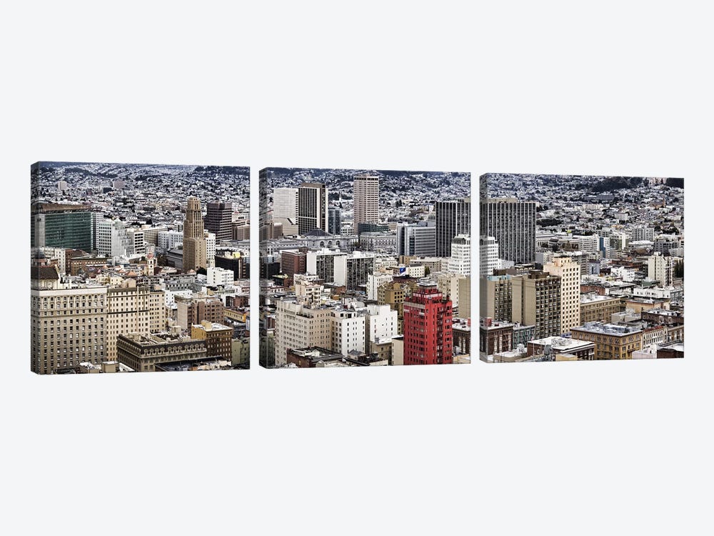 City viewed from the Nob Hill, San Francisco, California, USA by Panoramic Images 3-piece Canvas Print