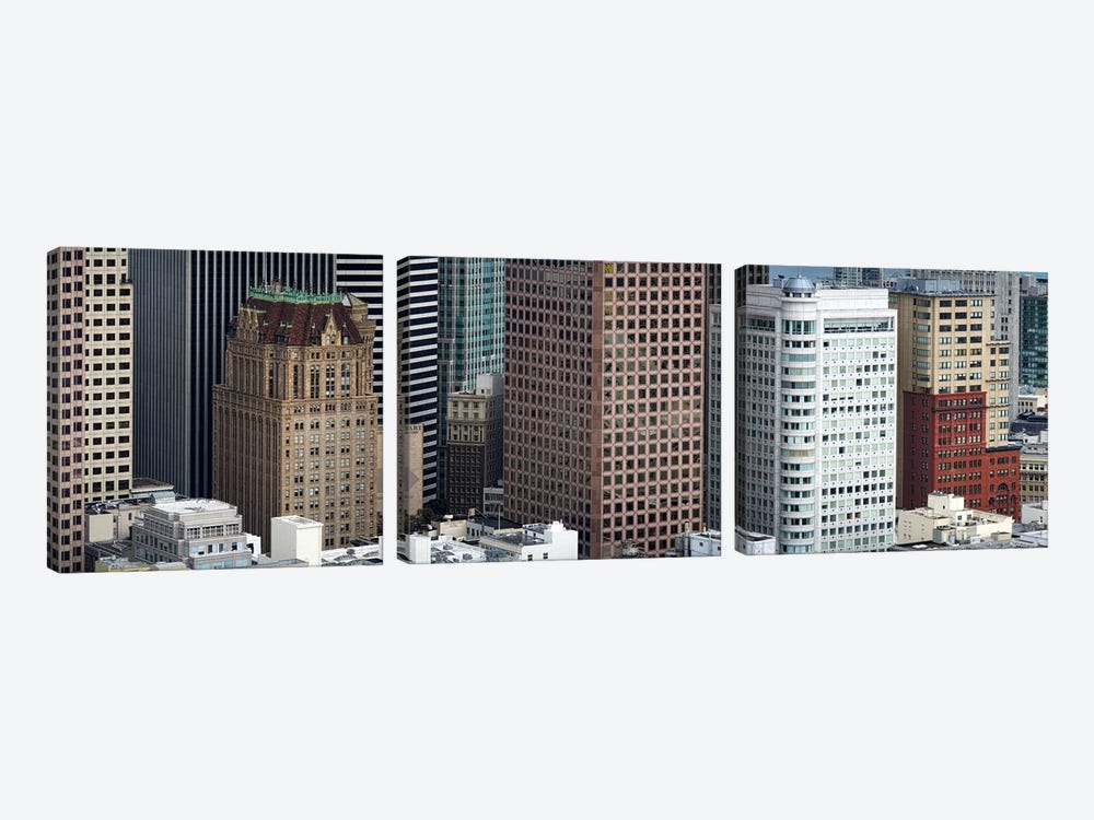Skyscrapers in the financial district, San Francisco, California, USA by Panoramic Images 3-piece Canvas Wall Art