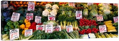 Close-up of Pike Place Market, Seattle, Washington State, USA Canvas Art Print - Healthy Eating