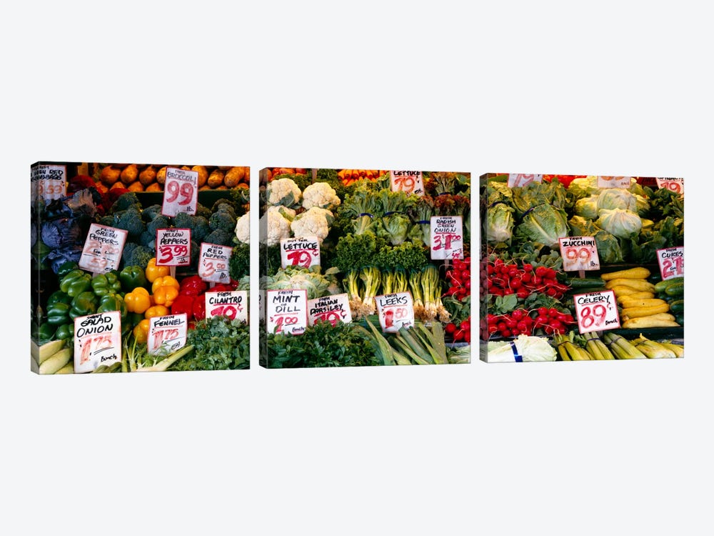 Close-up of Pike Place Market, Seattle, Washington State, USA by Panoramic Images 3-piece Art Print