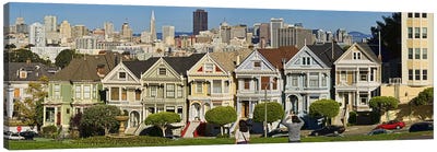 Famous row of Victorian Houses called Painted Ladies, San Francisco, California, USA 2011 Canvas Art Print - San Francisco Art