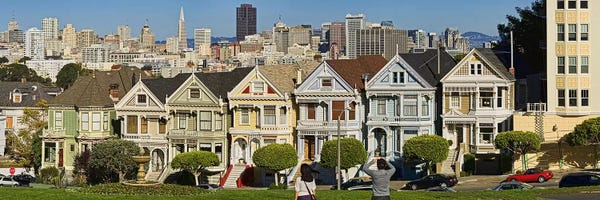 San Francisco: Famous row of Victorian Houses called Painted Ladies, San Francisco, California, USA 2011 by Panoramic Images