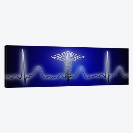 EKG with Caduceus symbol Canvas Print #PIM9923} by Panoramic Images Art Print