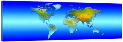 World map Canvas Art Print - Panoramic & Horizontal Wall Art