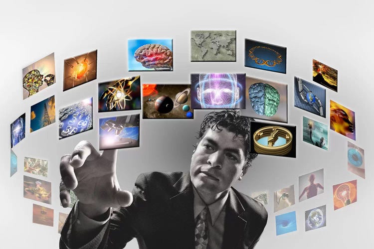 Man surrounded by imagery by Panoramic Images wall art