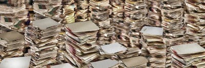 Stacks of files by Panoramic Images canvas print