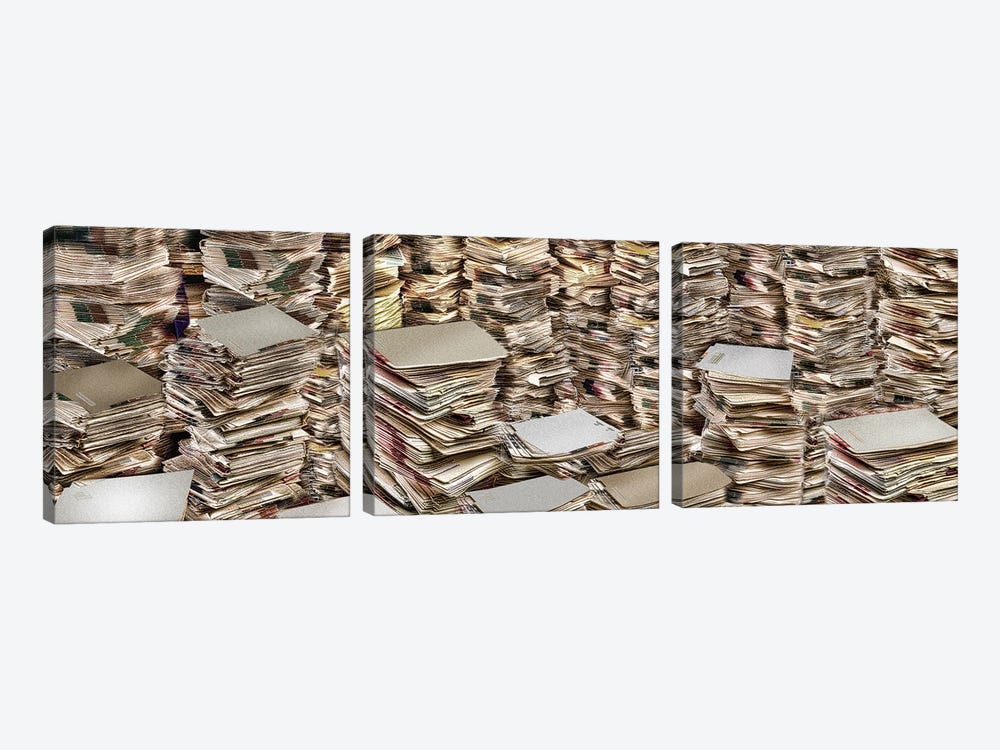 Stacks of files by Panoramic Images 3-piece Art Print