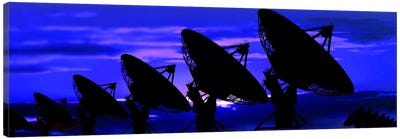 Silhouette of satellite dishes Canvas Art Print