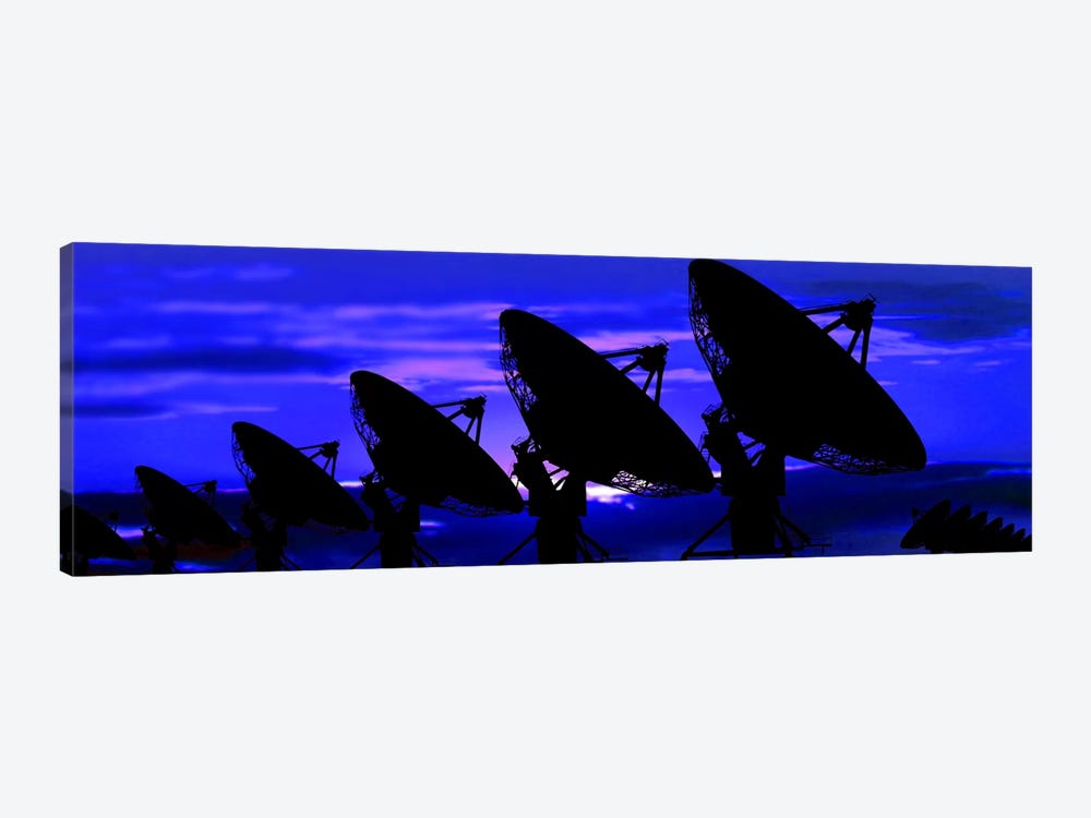 Silhouette of satellite dishes by Panoramic Images 1-piece Canvas Art Print