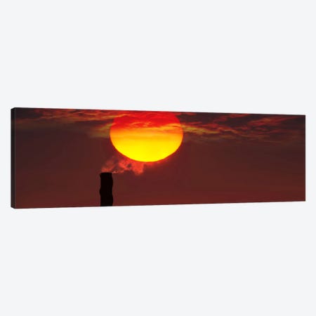 Smoke stack in sunset Canvas Print #PIM9939} by Panoramic Images Canvas Artwork