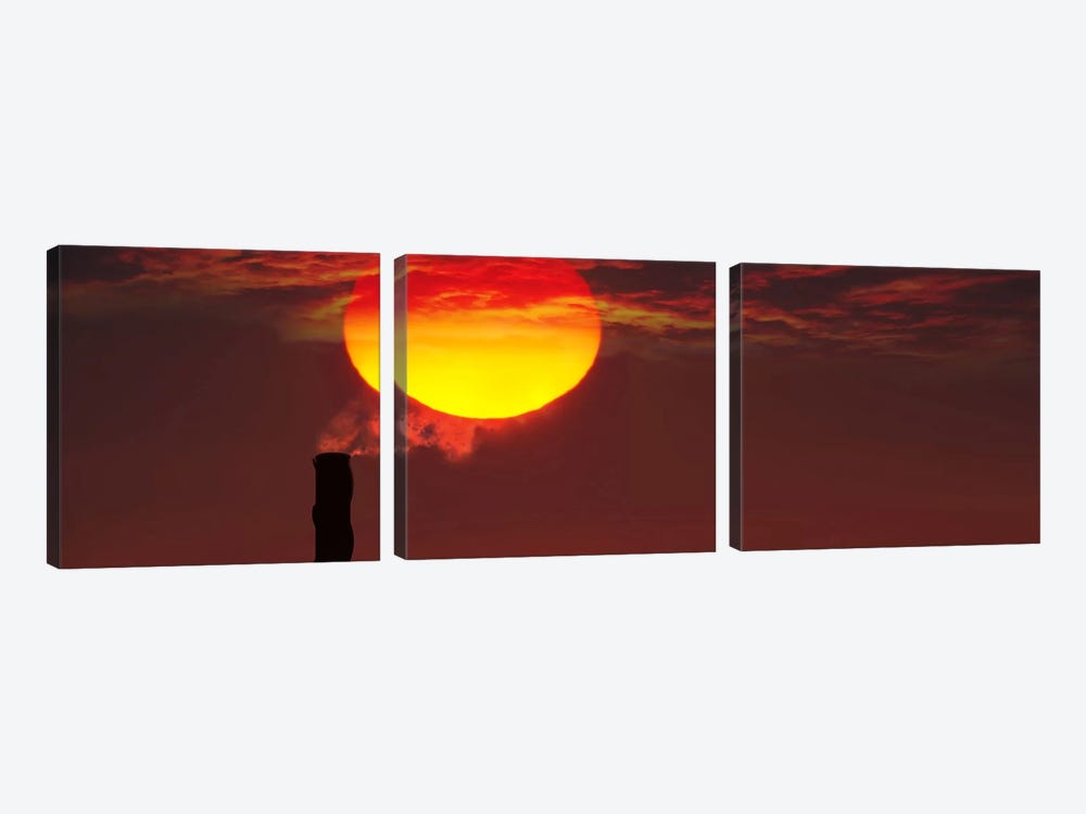 Smoke stack in sunset by Panoramic Images 3-piece Art Print