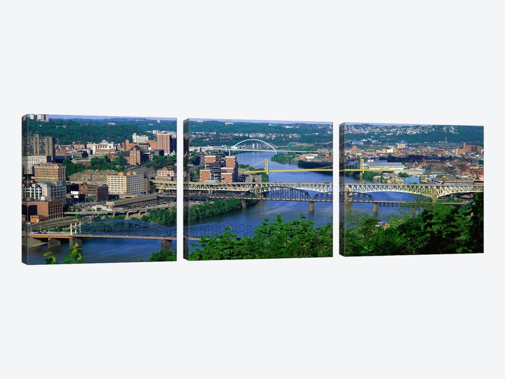 Monongahela River Pittsburgh PA USA by Panoramic Images 3-piece Canvas Artwork