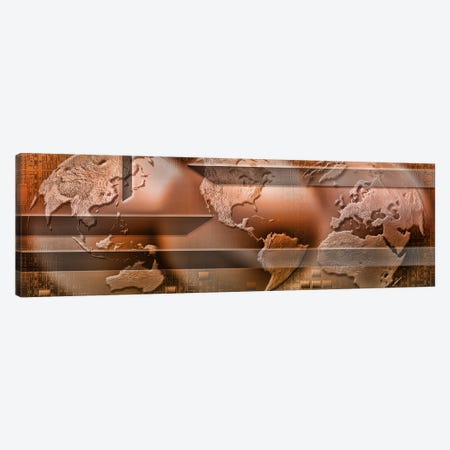 Three parts of the earth surrounded by digital information Canvas Print #PIM9941} by Panoramic Images Canvas Print