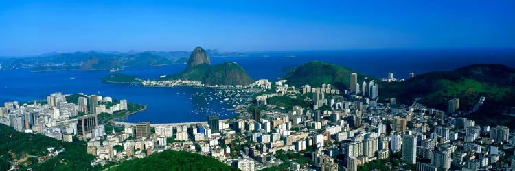 Aerial View Of Botafogo And Urca Neighborhoods With Sugarloaf Mountain, Rio de Janeiro, Brazil