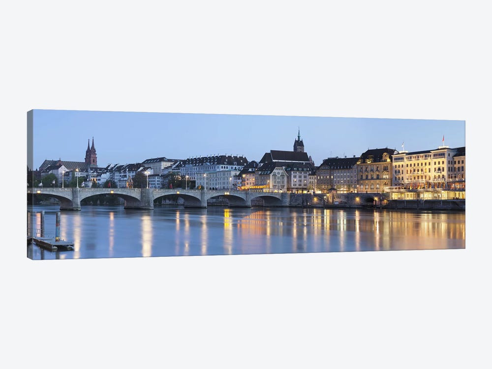 Mittlere Rheinbrucke With Altstadt Grossbasel In The Background, Basel, Switzerland by Panoramic Images 1-piece Canvas Art