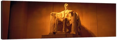 USA, Washington DC, Lincoln Memorial, Low angle view of the statue of Abraham Lincoln Canvas Art Print - Lincoln Memorial