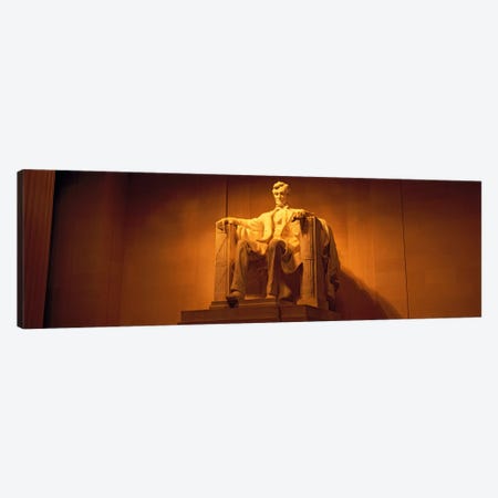 USA, Washington DC, Lincoln Memorial, Low angle view of the statue of Abraham Lincoln Canvas Print #PIM998} by Panoramic Images Canvas Artwork