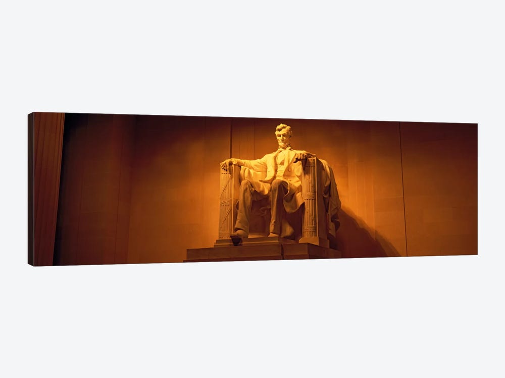 USA, Washington DC, Lincoln Memorial, Low angle view of the statue of Abraham Lincoln by Panoramic Images 1-piece Canvas Art Print