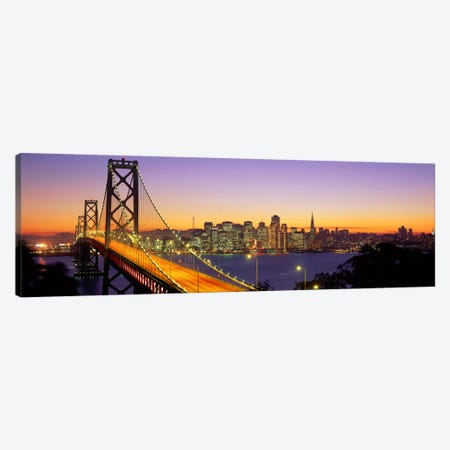 Bay Bridge At Night, San Francisco, California, USA Canvas Print #PIM9} by Panoramic Images Canvas Artwork