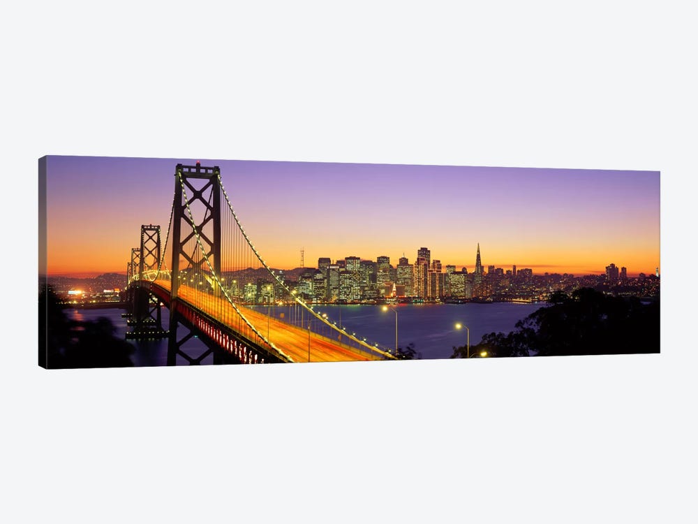 Bay Bridge At Night, San Francisco, California, USA by Panoramic Images 1-piece Art Print