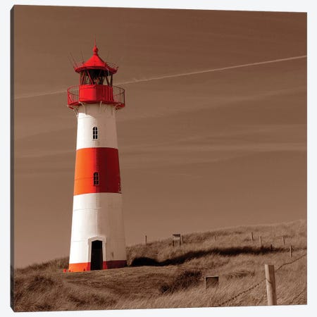 Red & White Lighthouse Canvas Print #PIS115} by PhotoINC Studio Art Print