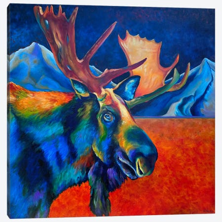 Big Bull Moose Canvas Print #PJR28} by Robert Pankey Canvas Art Print