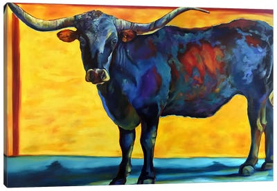 Longhorn Hues Canvas Art Print - Western Décor