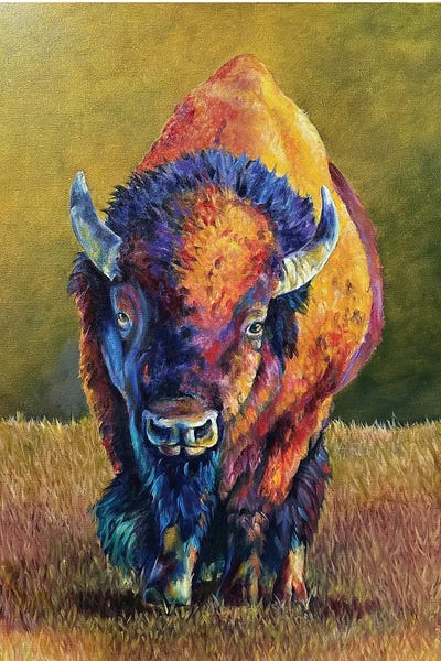 Yellowstone Buffalo by Jill and Robert Pankey canvas print