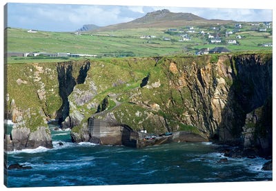 Dingle Peninsula Coastline, Ireland, Ciffs, Landscape Canvas Art Print - Ireland Art