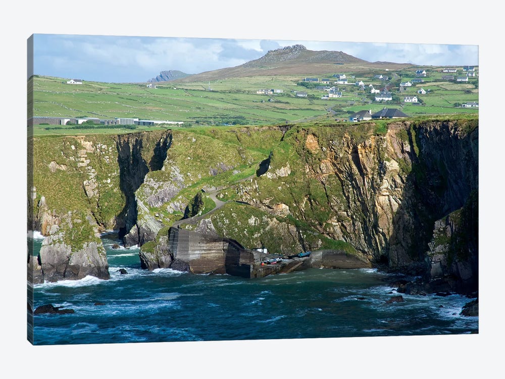 Dingle Peninsula Coastline, Ireland, Ciffs, Landscape by Patrick J. Wall 1-piece Canvas Wall Art