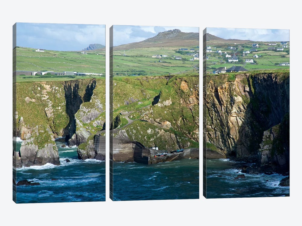 Dingle Peninsula Coastline, Ireland, Ciffs, Landscape by Patrick J. Wall 3-piece Canvas Art