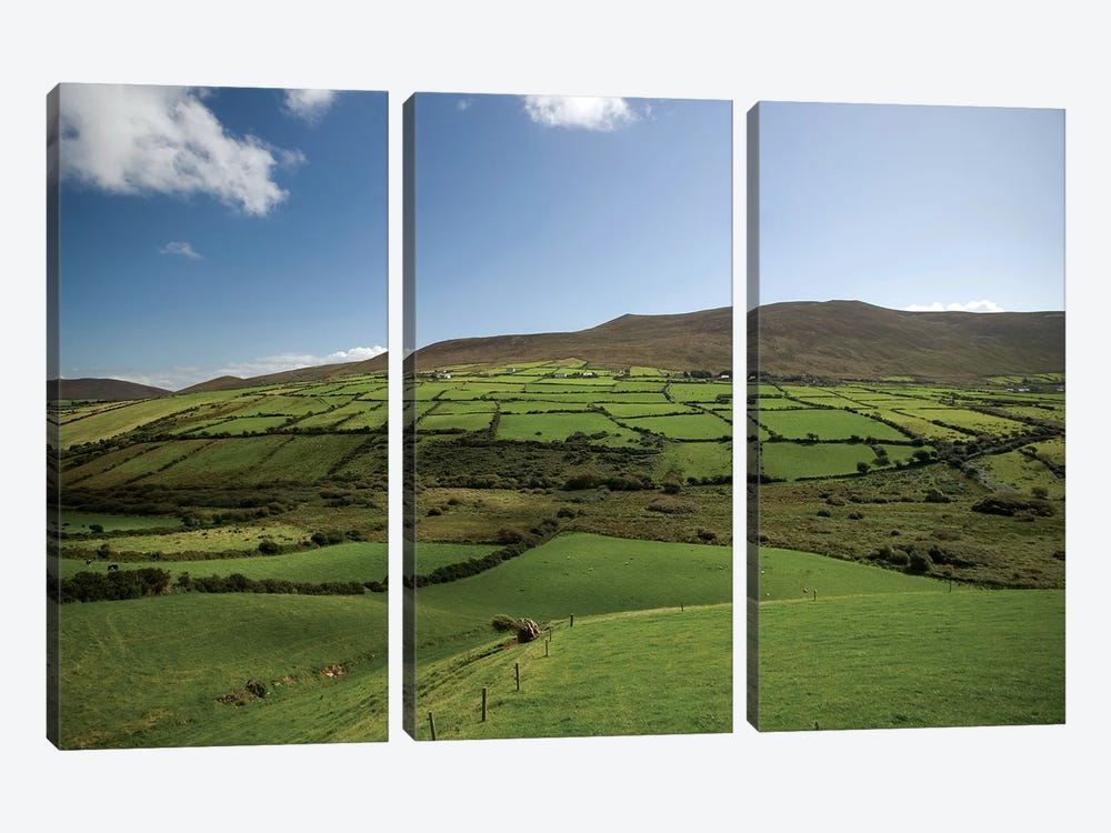 Irish Countryside, Ireland, Farms, Landscape, Scenic by Patrick J. Wall 3-piece Canvas Wall Art