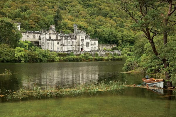 Danita Delimont Photography: Kylemore Abbey, County Galway, Ireland, Castle, Towers Landscape, Scenic, Boat by Patrick J. Wall