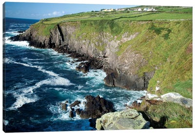 Shoreline, Dingal Peninsula, Ireland, Water, Coast, Cliff Canvas Art Print - Ireland Art