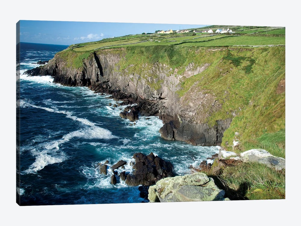 Shoreline, Dingal Peninsula, Ireland, Water, Coast, Cliff by Patrick J. Wall 1-piece Canvas Wall Art